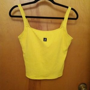 Vintage yellow Nautica ribbed tank w/ built in bra